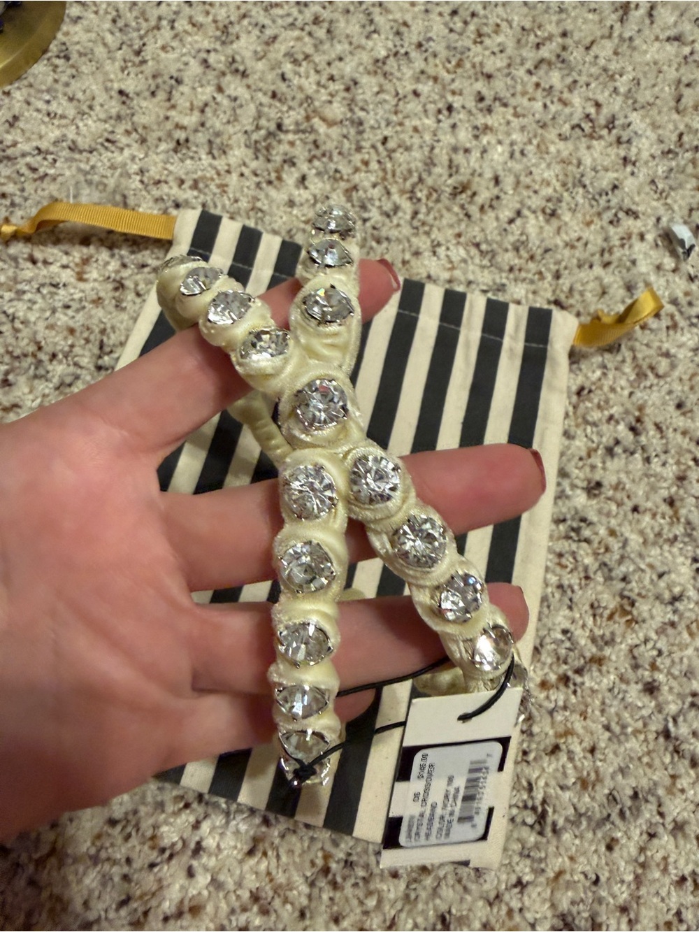 Lele Sadoughi Crystal Crossover Headband - Ivory - Picture 3 of 12